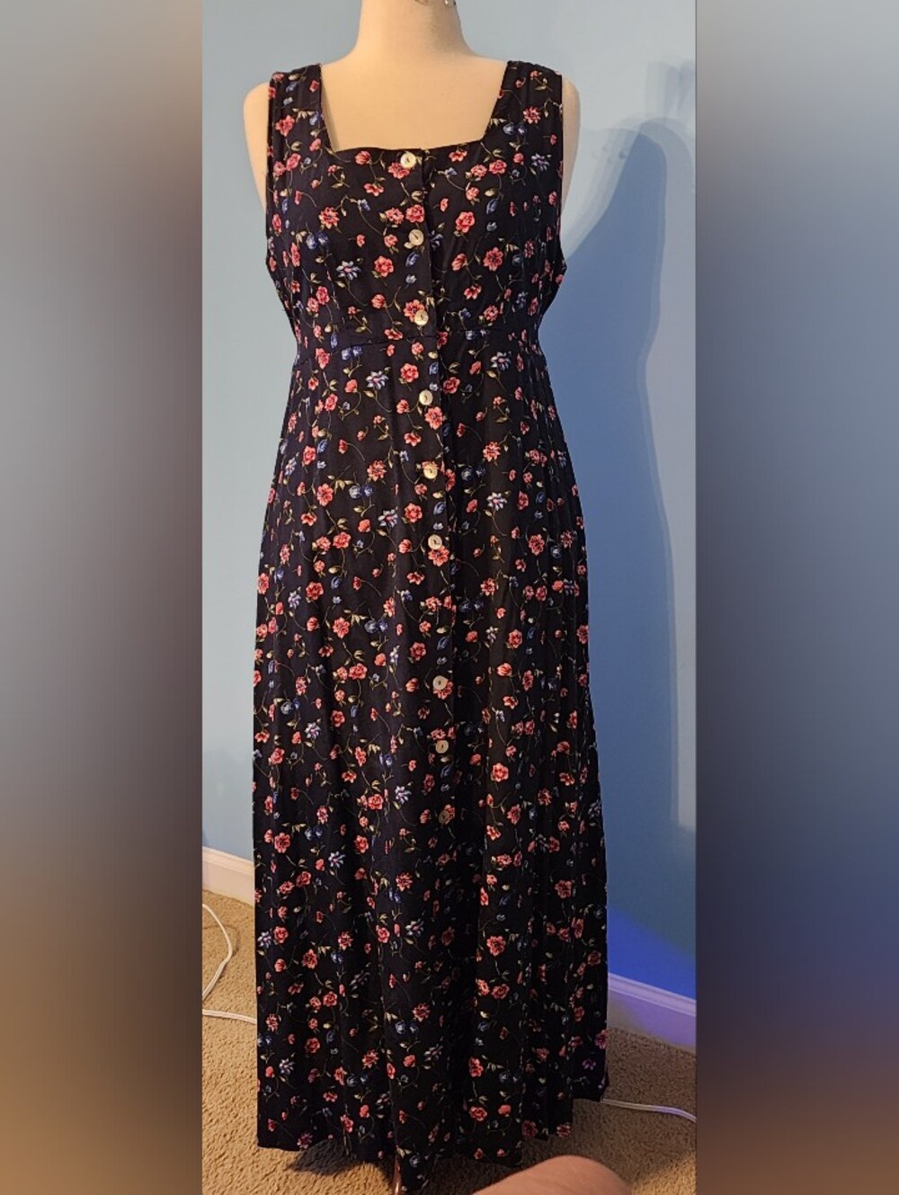 Nine Britton Black Floral Maxi Dress with Crisscross Straps